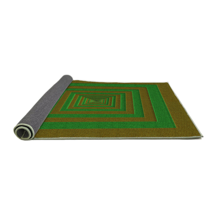 Thickness of Patterned Dark Lime Green Rug, pat1160grn