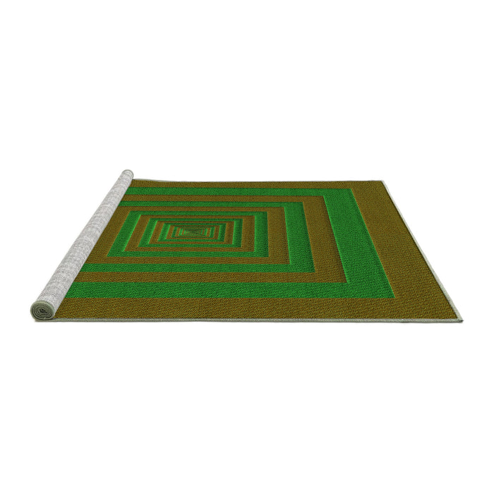 Sideview of Machine Washable Transitional Dark Lime Green Rug, wshpat1160grn