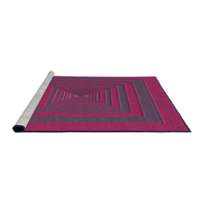 Sideview of Machine Washable Transitional Raspberry Red Rug, wshpat1160pur