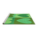 Sideview of Machine Washable Transitional Neon Green Rug, wshpat1161grn