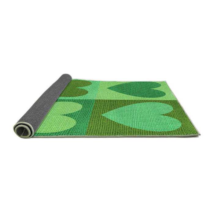 Thickness of Patterned Neon Green Rug, pat1161grn
