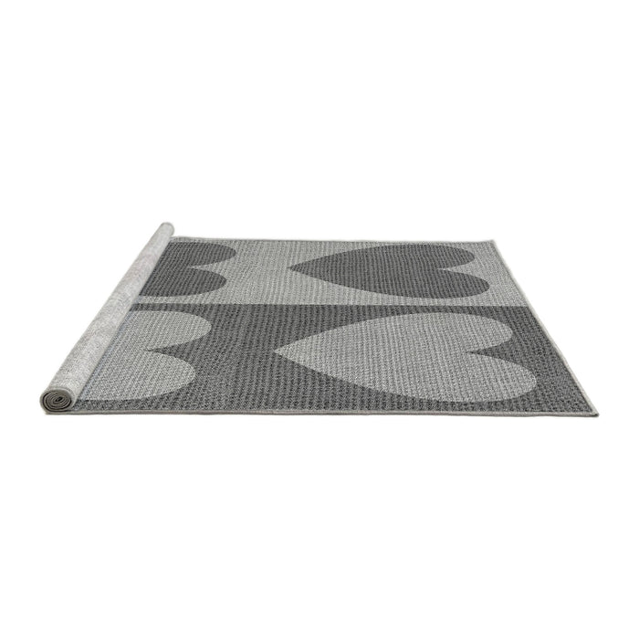 Sideview of Machine Washable Transitional Cloud Gray Rug, wshpat1161gry