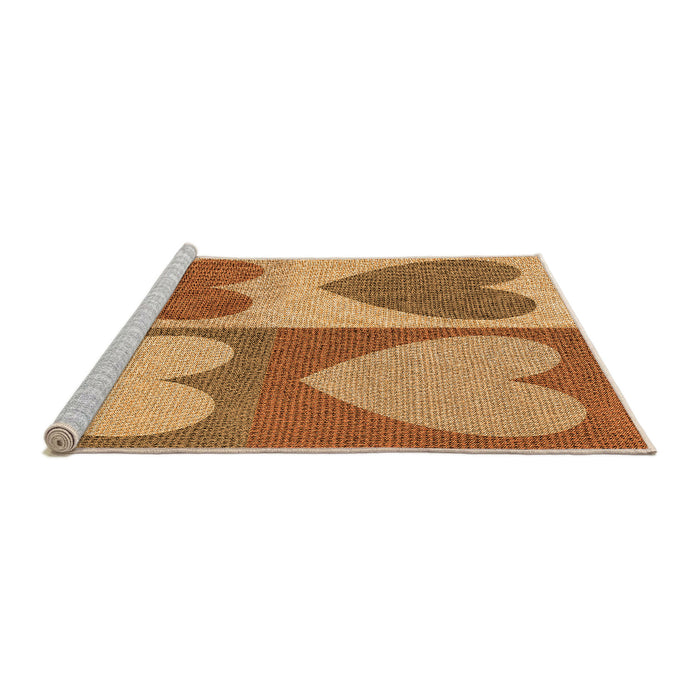 Sideview of Machine Washable Transitional Orange Rug, wshpat1161org