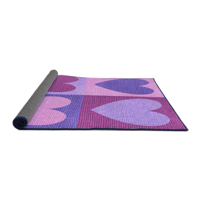 Thickness of Patterned Bright Lilac Purple Rug, pat1161pur
