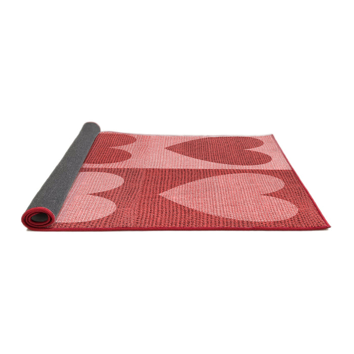 Thickness of Patterned Ruby Red Rug, pat1161rd