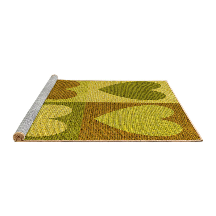 Sideview of Machine Washable Transitional Dark Bisque Brown Rug, wshpat1161yw