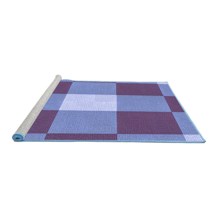 Sideview of Machine Washable Transitional Sky Blue Rug, wshpat1162blu