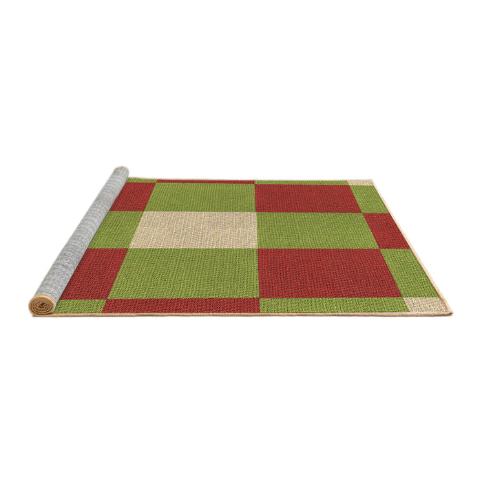Sideview of Machine Washable Transitional Green Rug, wshpat1162brn