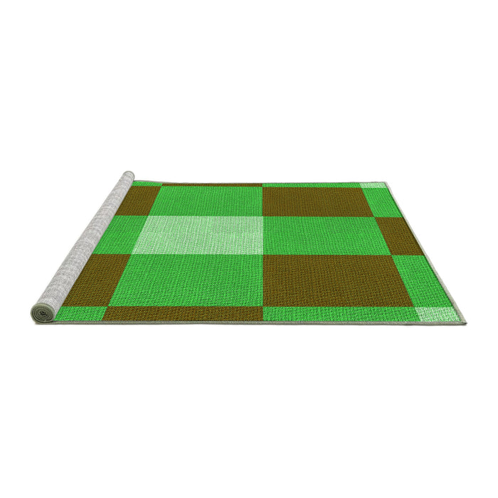 Sideview of Machine Washable Transitional Olive Green Rug, wshpat1162grn