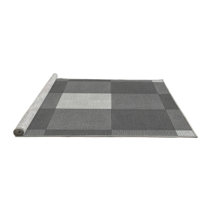 Sideview of Machine Washable Transitional Carbon Gray Rug, wshpat1162gry