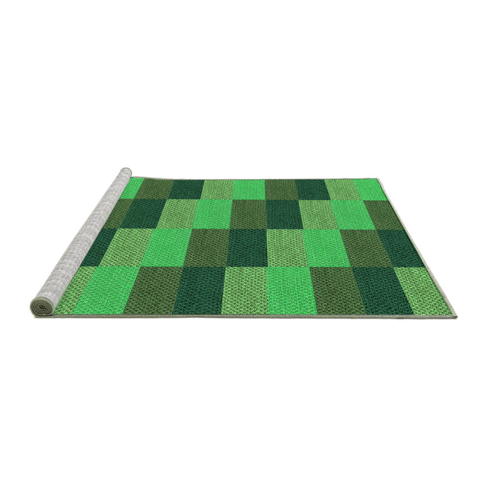 Sideview of Machine Washable Transitional Forest Green Rug, wshpat1163grn