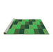 Sideview of Machine Washable Transitional Forest Green Rug, wshpat1163grn