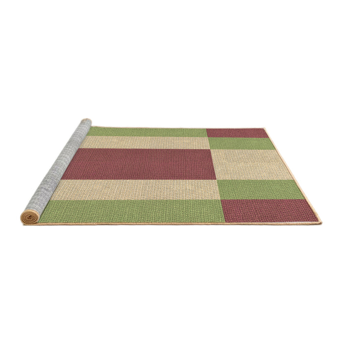Sideview of Machine Washable Transitional Chestnut Red Rug, wshpat1164brn