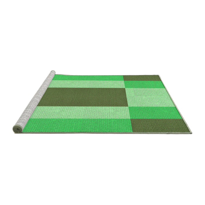 Sideview of Machine Washable Transitional Dark Lime Green Rug, wshpat1164grn