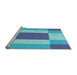 Sideview of Machine Washable Transitional Blue Rug, wshpat1164lblu