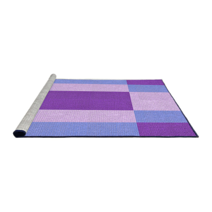Serging Thickness of Machine Washable Transitional Mauve Purple Rug, wshpat1164pur