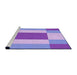 Serging Thickness of Machine Washable Transitional Mauve Purple Rug, wshpat1164pur