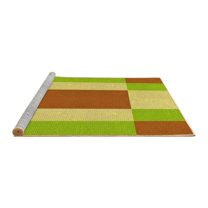 Sideview of Machine Washable Transitional Green Rug, wshpat1164yw