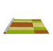 Sideview of Machine Washable Transitional Green Rug, wshpat1164yw