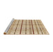 Sideview of Machine Washable Transitional Khaki Gold Rug, wshpat1165brn