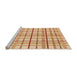 Sideview of Machine Washable Transitional Neon Orange Rug, wshpat1165org