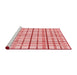 Sideview of Machine Washable Transitional Deep Rose Pink Rug, wshpat1165rd