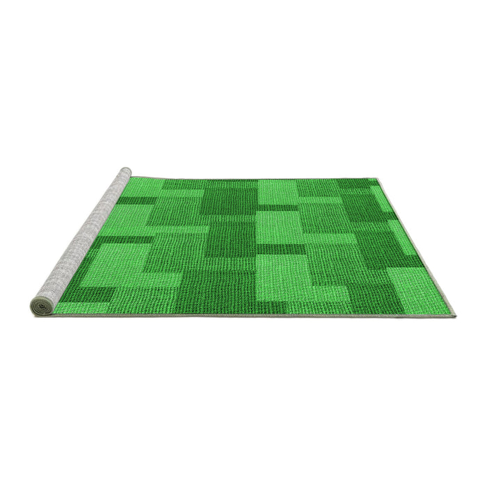 Sideview of Machine Washable Transitional Green Rug, wshpat1166grn