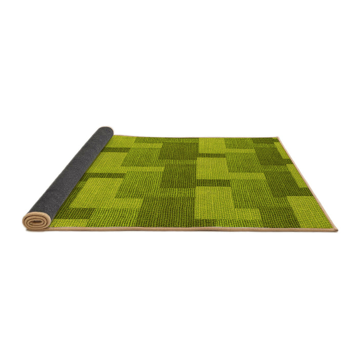 Thickness of Patterned Neon Yellow Green Rug, pat1166yw