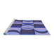 Sideview of Machine Washable Transitional Blue Rug, wshpat1167blu