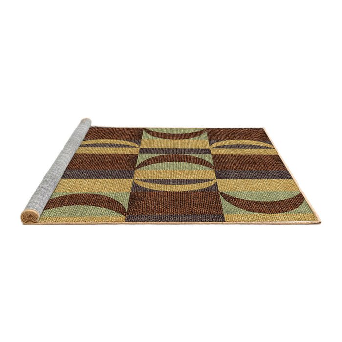 Sideview of Machine Washable Transitional Red Brown Rug, wshpat1167brn