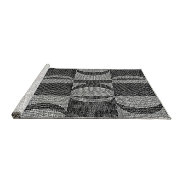 Sideview of Machine Washable Transitional Dark Gray Black Rug, wshpat1167gry