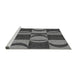 Sideview of Machine Washable Transitional Dark Gray Black Rug, wshpat1167gry