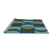 Sideview of Machine Washable Transitional Charcoal Blue Rug, wshpat1167lblu