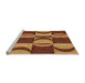 Sideview of Machine Washable Transitional Orange Rug, wshpat1167org