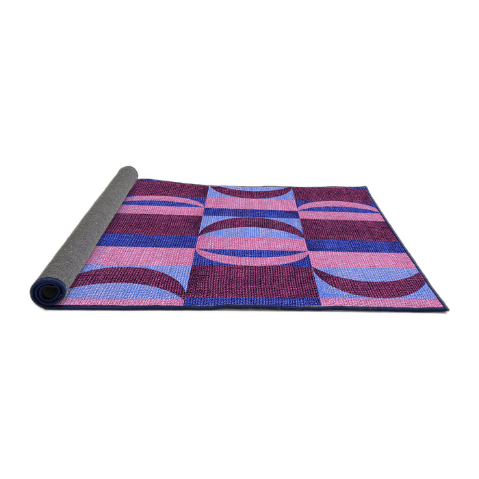 Thickness of Patterned Dark Magenta Purple Rug, pat1167pur
