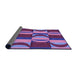 Thickness of Patterned Dark Magenta Purple Rug, pat1167pur