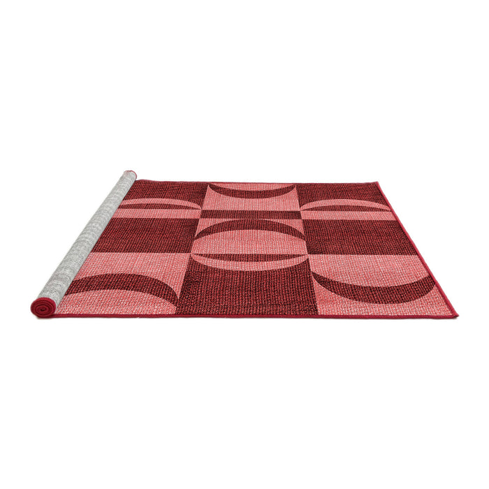 Sideview of Machine Washable Transitional Red Rug, wshpat1167rd