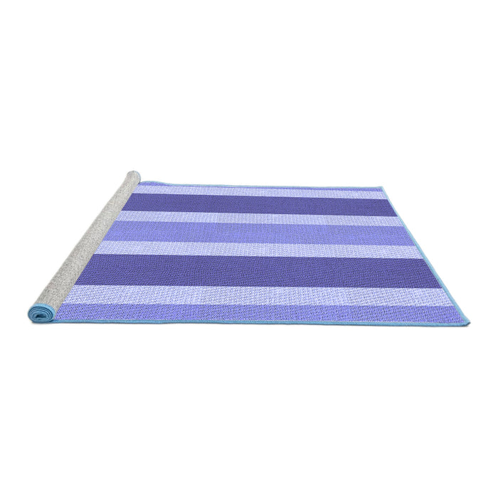 Sideview of Machine Washable Transitional Pastel Blue Rug, wshpat1168blu