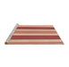 Sideview of Machine Washable Transitional Sandy Brown Rug, wshpat1168brn