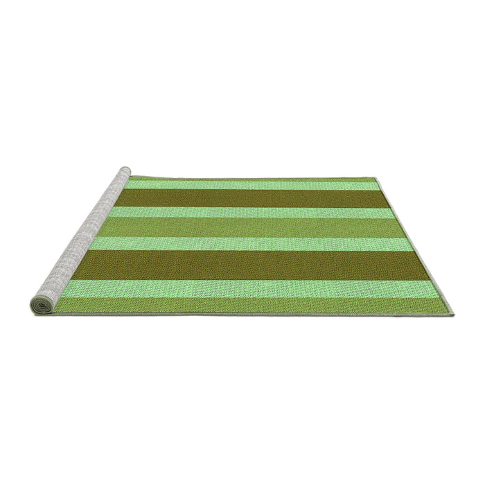 Sideview of Machine Washable Transitional Olive Green Rug, wshpat1168grn