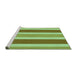 Sideview of Machine Washable Transitional Olive Green Rug, wshpat1168grn