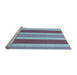 Sideview of Machine Washable Transitional Sky Blue Rug, wshpat1168lblu