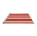 Sideview of Machine Washable Transitional Light Salmon Rose Pink Rug, wshpat1168org