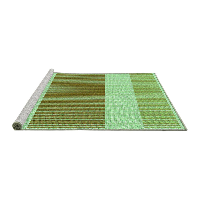 Sideview of Machine Washable Transitional Light Green Rug, wshpat1169grn