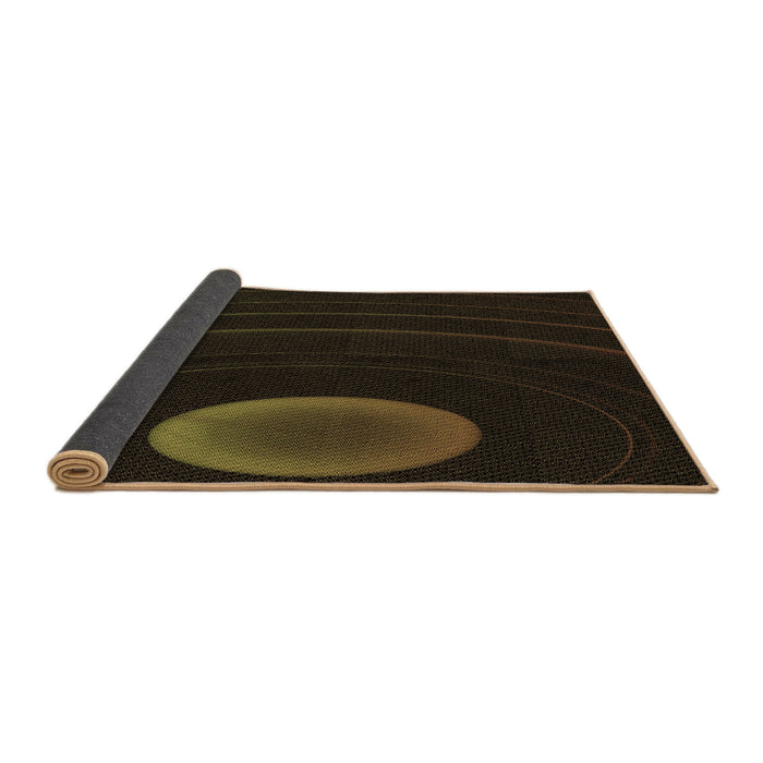 Thickness of Patterned Black Rug, pat117brn