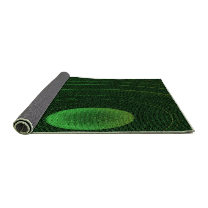 Thickness of Patterned Green Rug, pat117grn