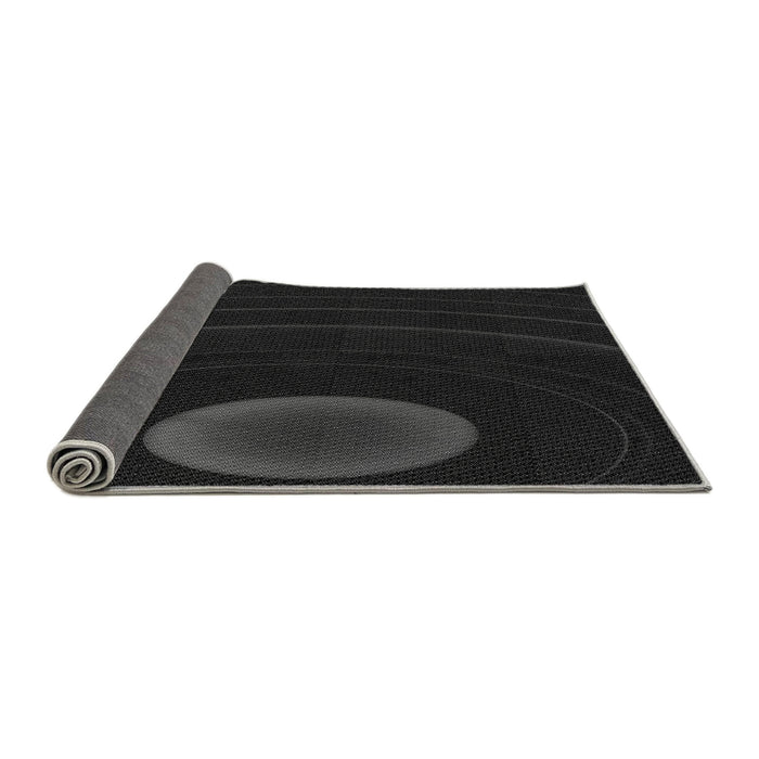 Thickness of Patterned Black Rug, pat117gry