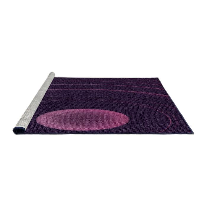 Sideview of Machine Washable Transitional Purple Rug, wshpat117pur