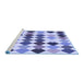 Sideview of Machine Washable Transitional Slate Blue Rug, wshpat1170blu