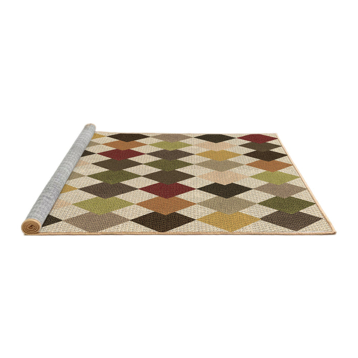 Sideview of Machine Washable Transitional Saddle Brown Rug, wshpat1170brn